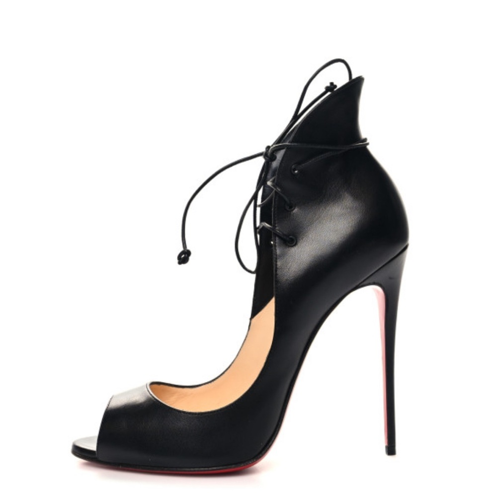 Christian Louboutin Megavamp 100 leather crossover stilletto
